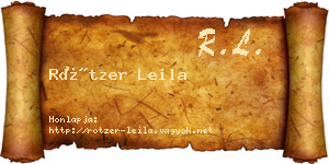 Rötzer Leila névjegykártya